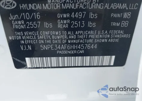 2017 Hyundai Sonata Sport from USA, damaged, VIN 5NPE34AF6HH457644